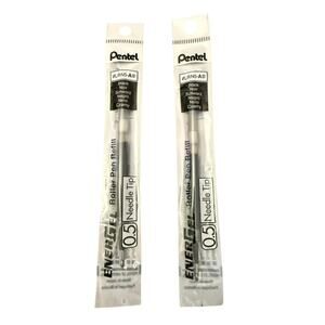 Pentel 2 Black EnerGel 0.5 Needle Tip Roller Pen Refill LRN5-A